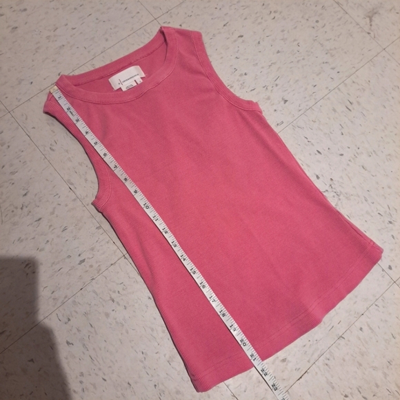 Anthropologie | Pink ribbed simple & cute scoop neck women's tank top - Picture 9 of 12